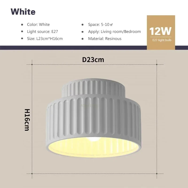 Nordic Ripple Resin Ceiling Light