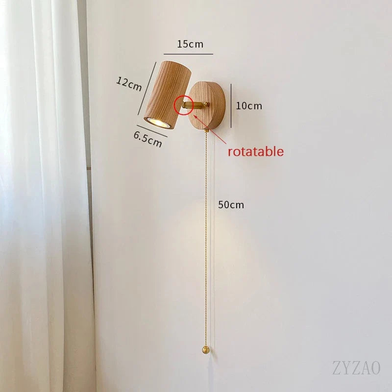 Arlo Walnut & Brass Wall Spotlight