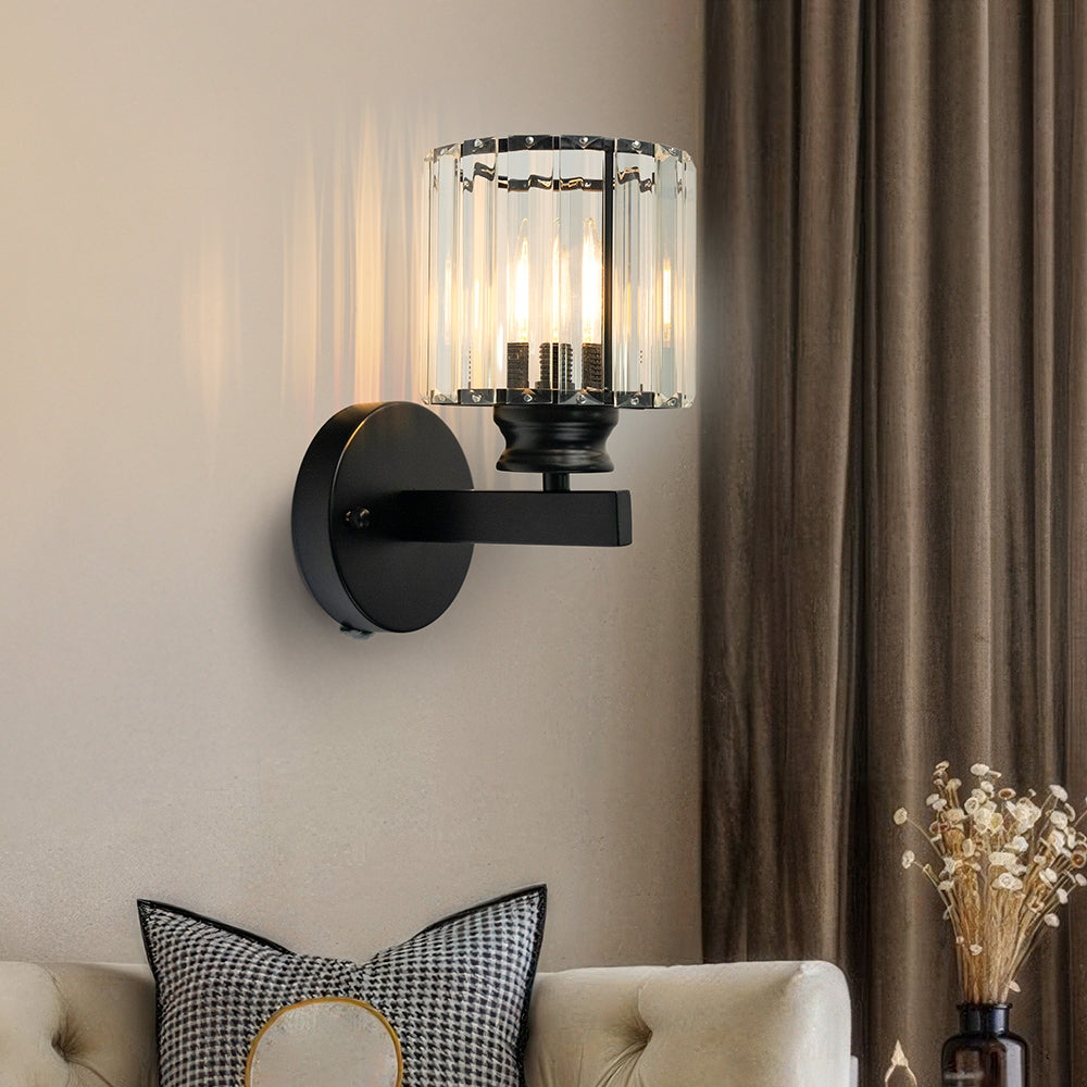 Crystal & Iron Modern Wall Sconce