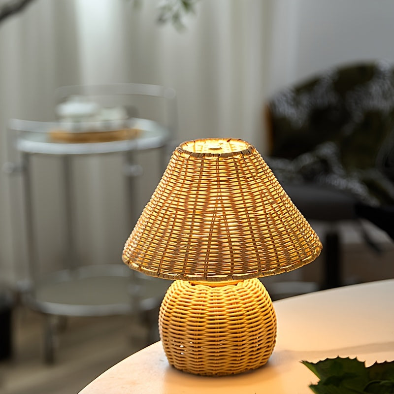 Handwoven Bamboo USB Desk Lamp
