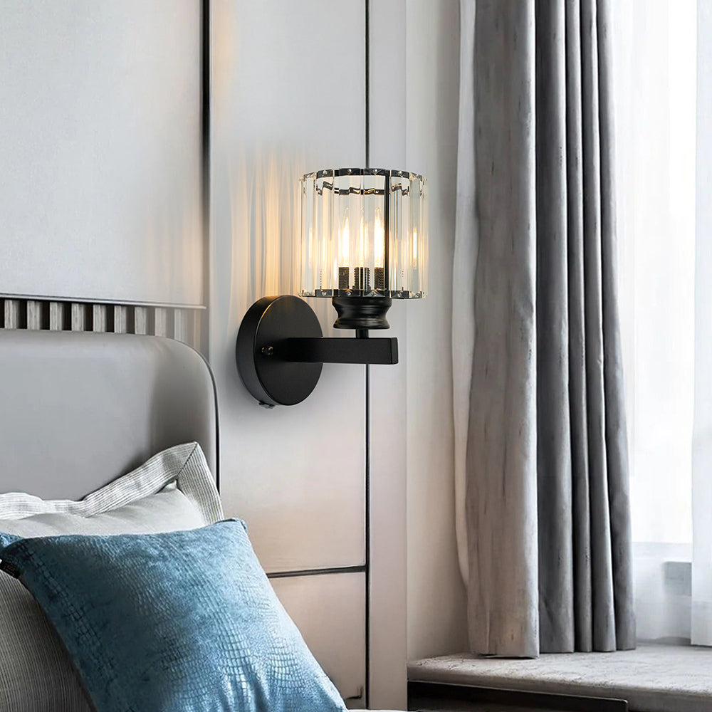 Crystal & Iron Modern Wall Sconce