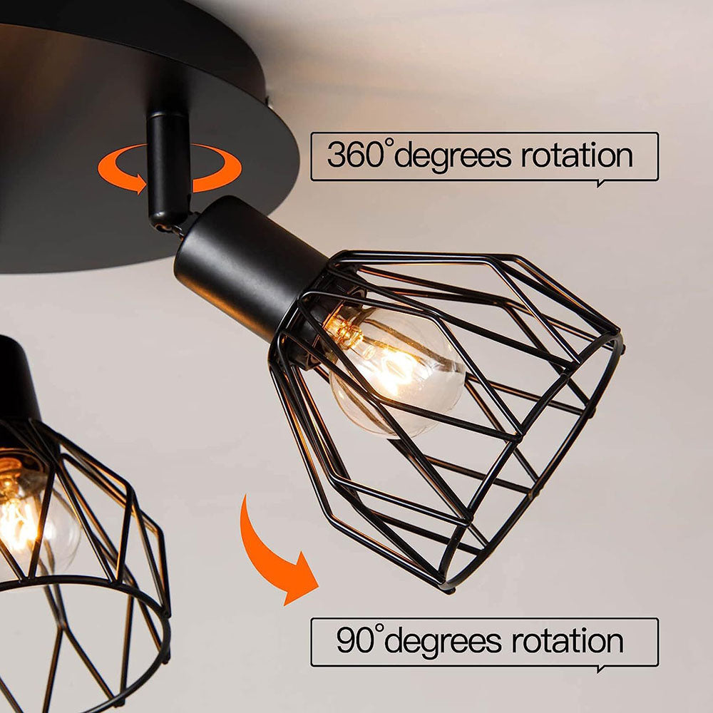Industrial Adjustable Cage Spotlight Ceiling Light