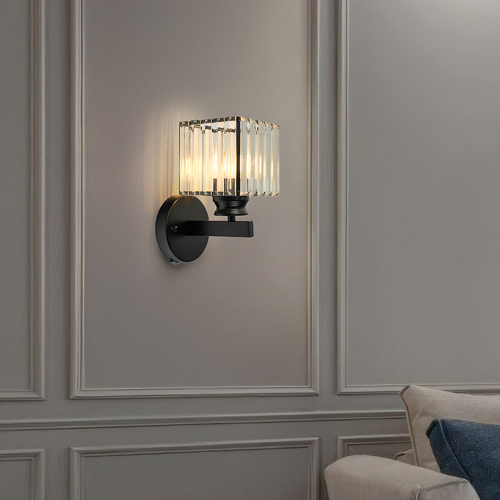 Crystal & Iron Modern Wall Sconce