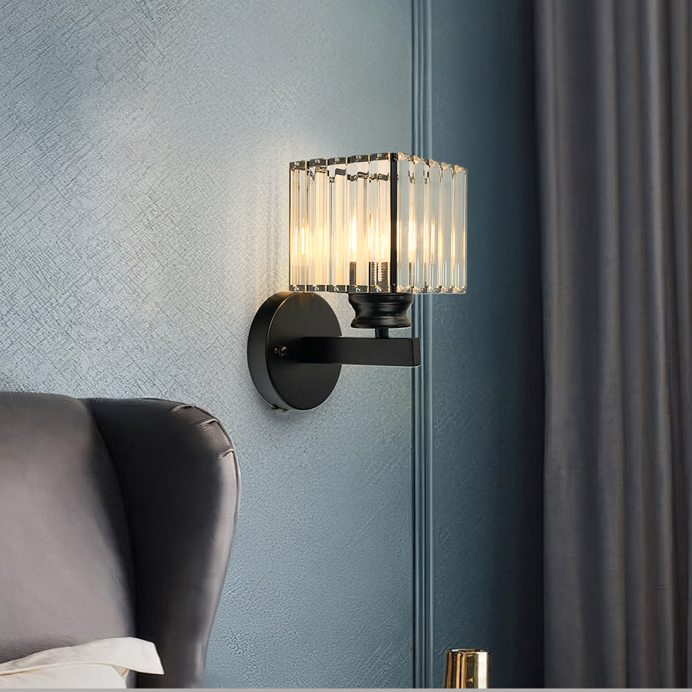 Crystal & Iron Modern Wall Sconce