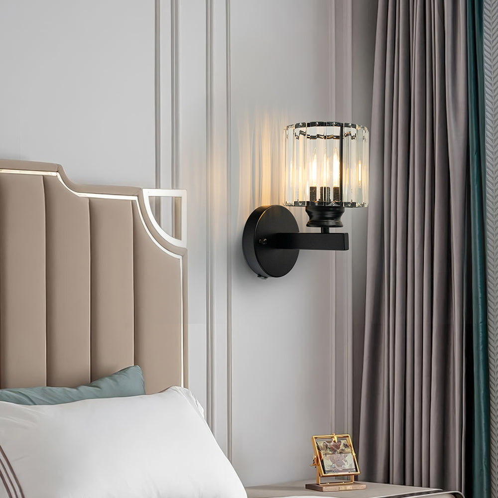 Crystal & Iron Modern Wall Sconce