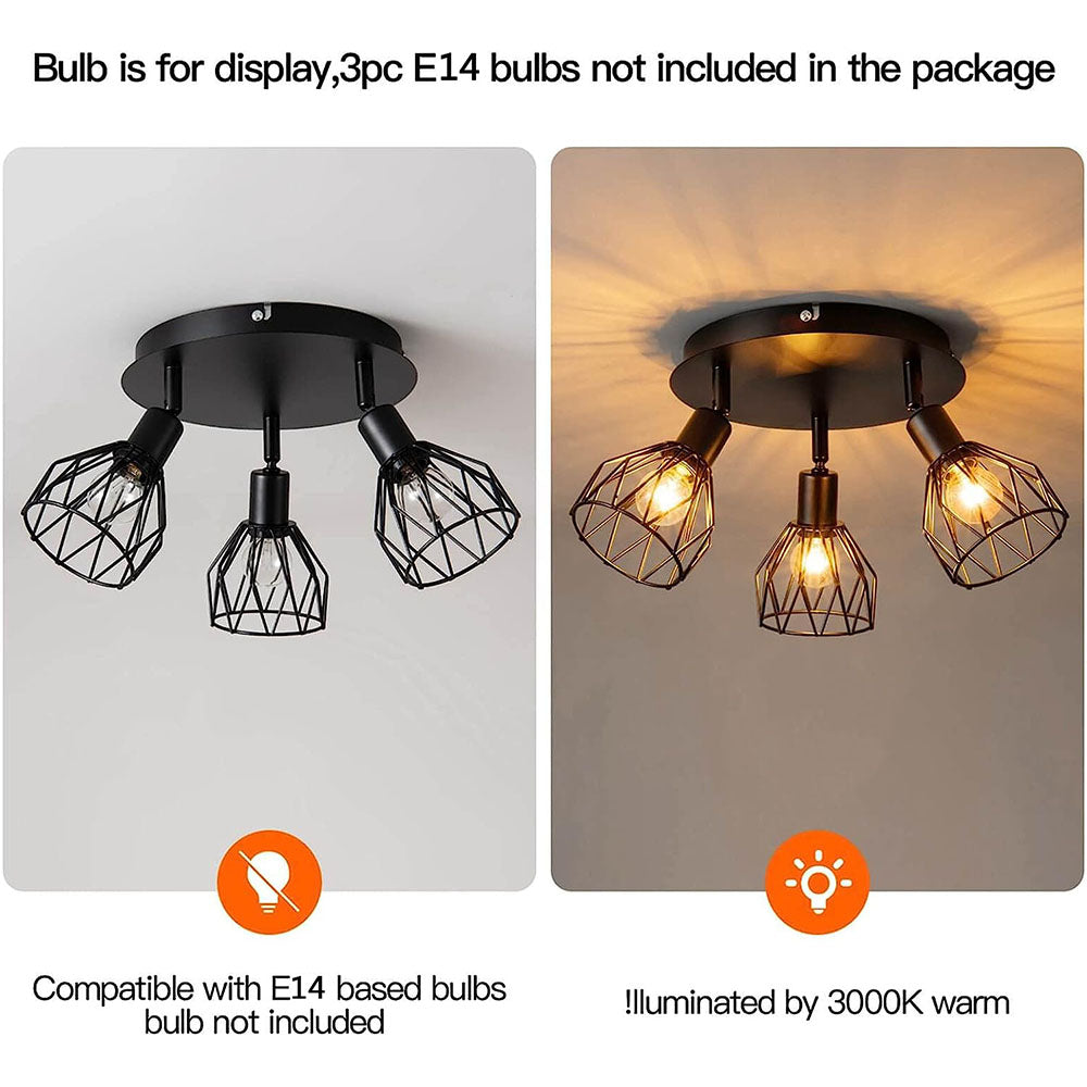 Industrial Adjustable Cage Spotlight Ceiling Light