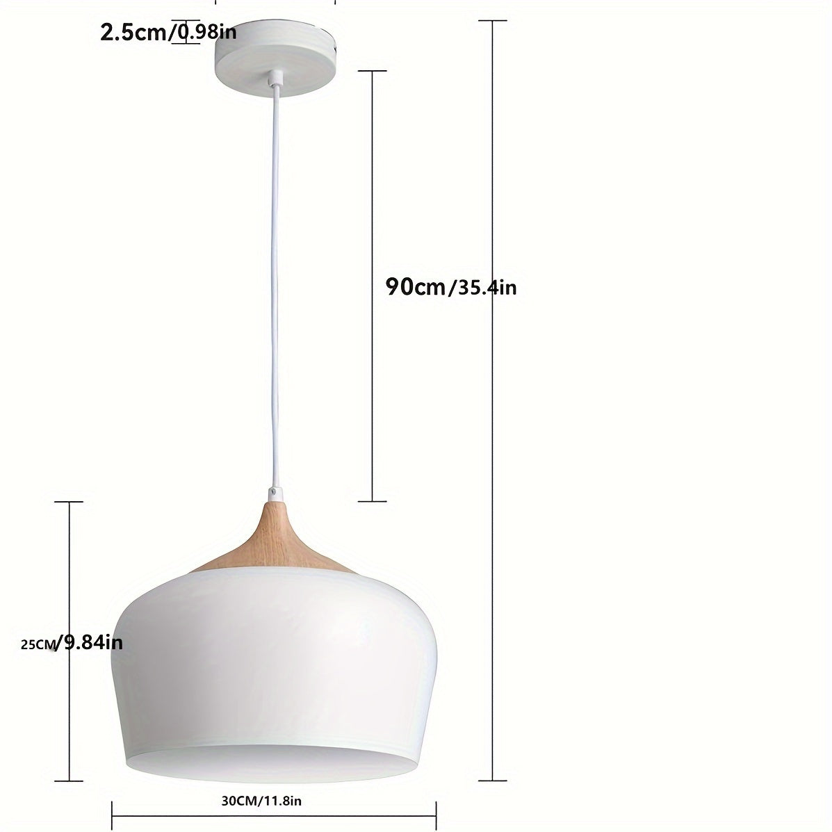 Scandinavian Iron & Wood Grain Pendant