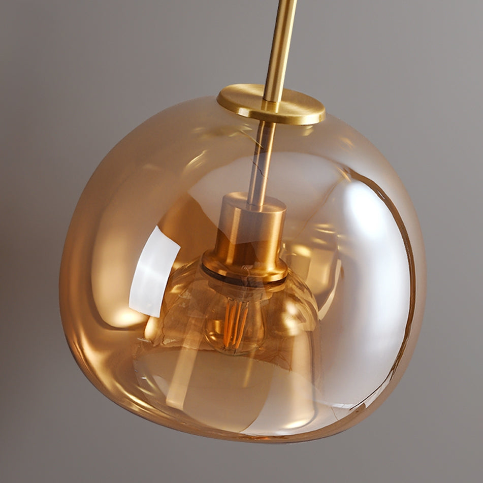 Vintage Amber Bubble Glass Ceiling Light