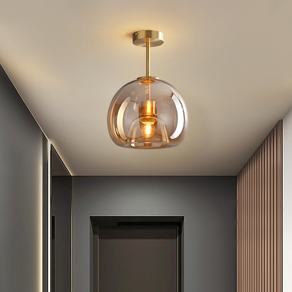 Vintage Amber Bubble Glass Ceiling Light