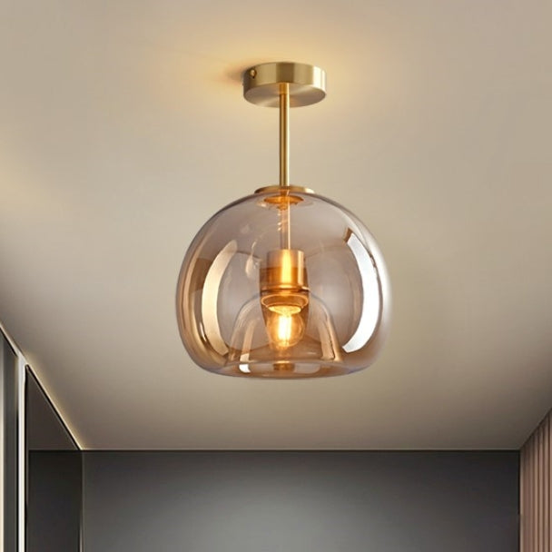Vintage Amber Bubble Glass Ceiling Light