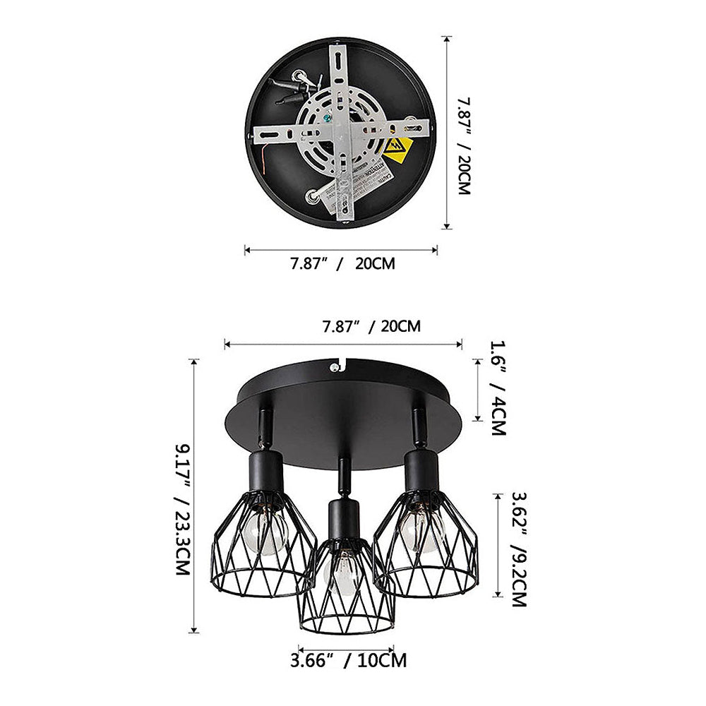 Industrial Adjustable Cage Spotlight Ceiling Light