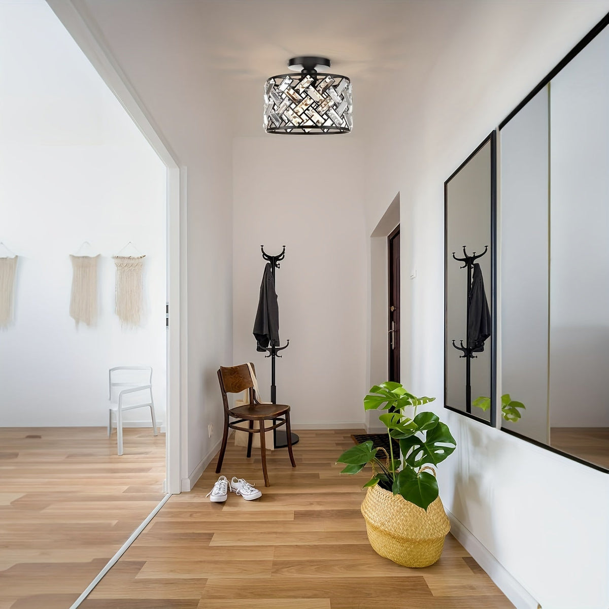 Modern Crystal Lattice Ceiling Light