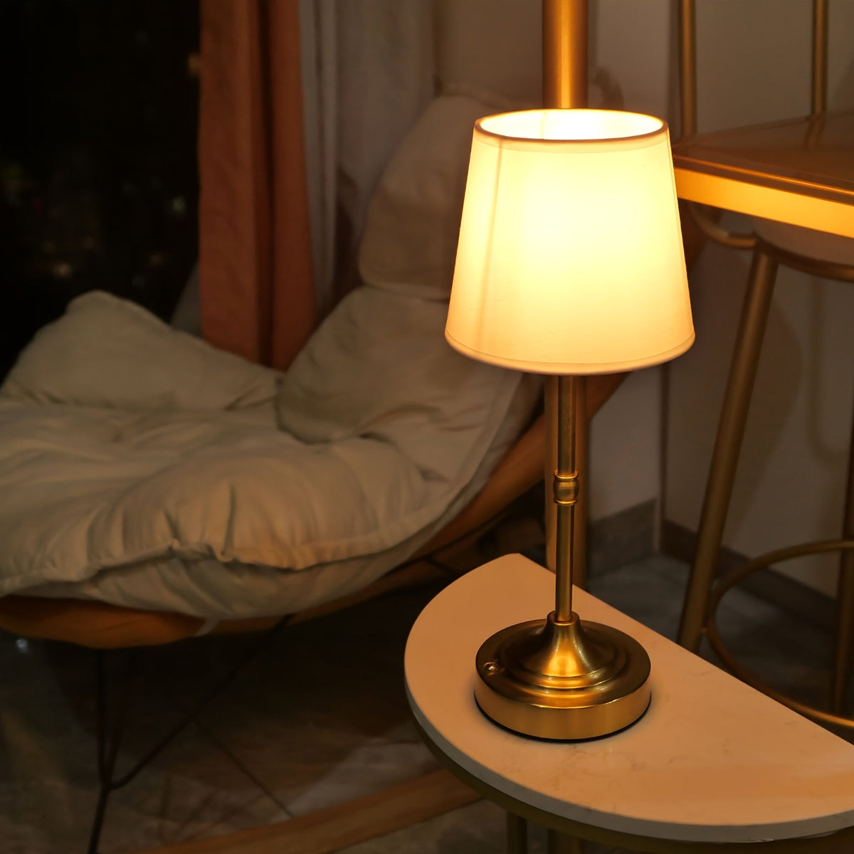Brushed Metal Cordless Dimmable Table Lamp