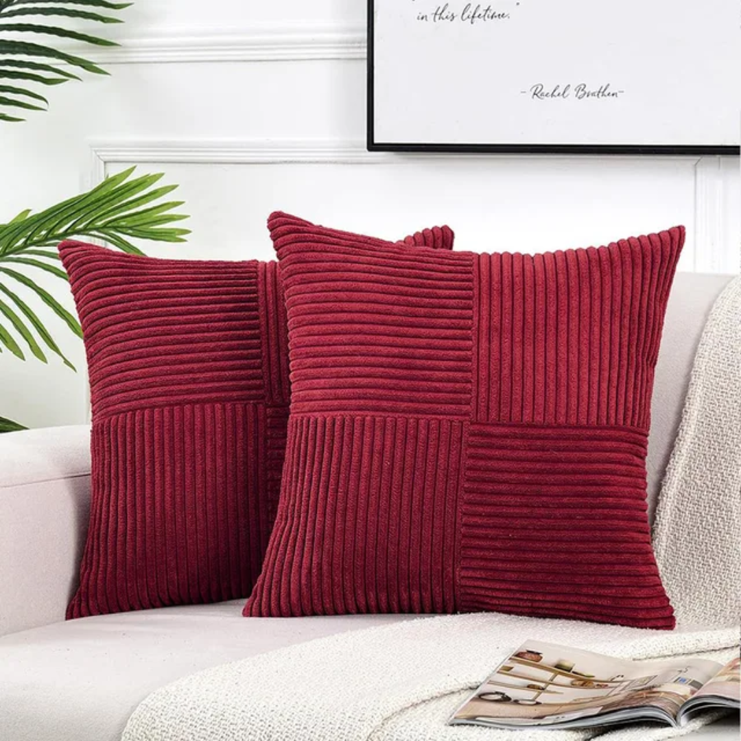 Corduroy Striped Cushion Cover