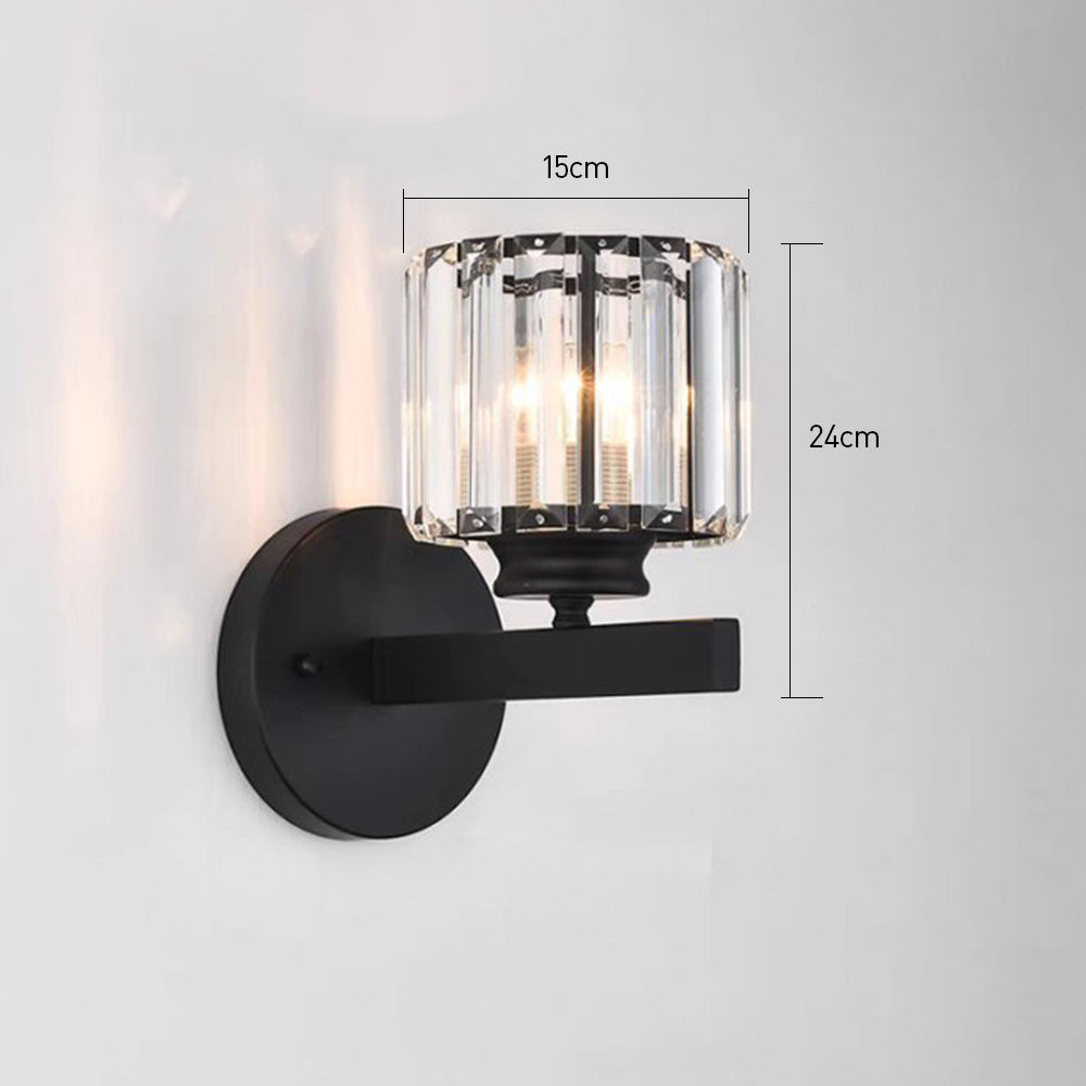 Crystal & Iron Modern Wall Sconce