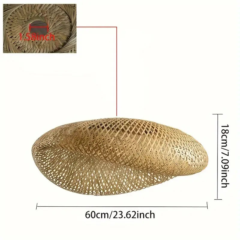 BambooBoho Handwoven Rattan Pendant Shade