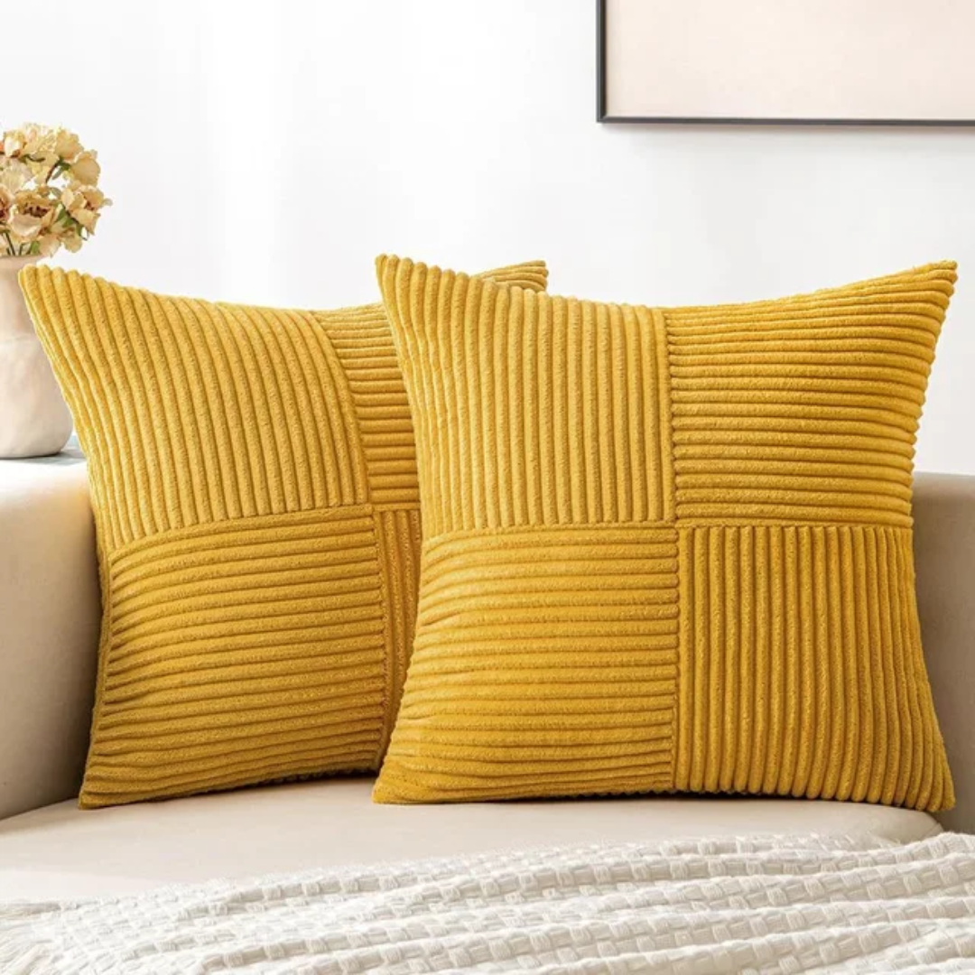 Corduroy Striped Cushion Cover