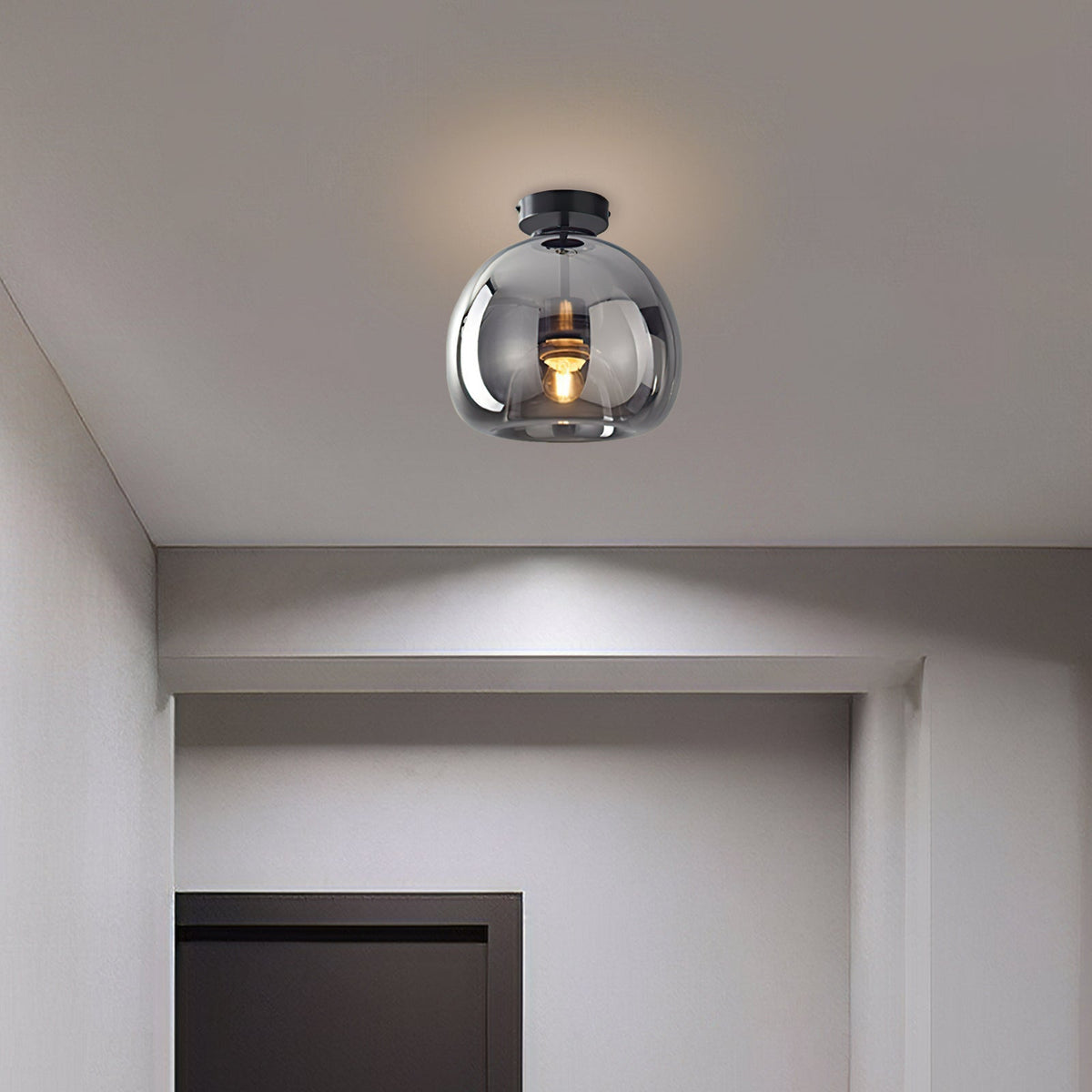 Vintage Amber Bubble Glass Ceiling Light