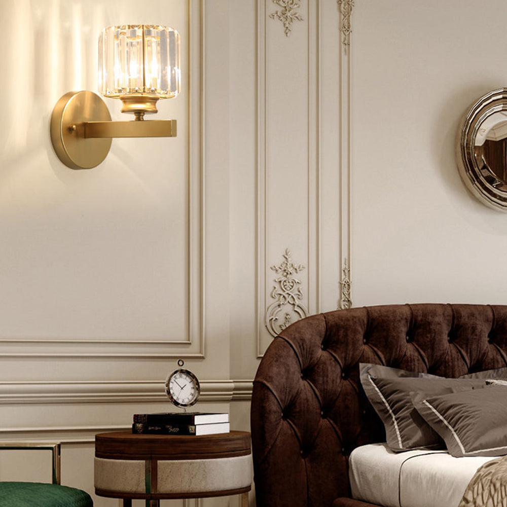 Crystal & Iron Modern Wall Sconce