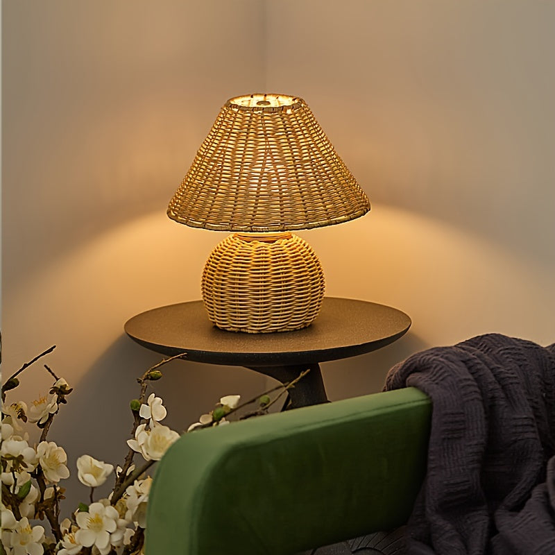 Handwoven Bamboo USB Desk Lamp