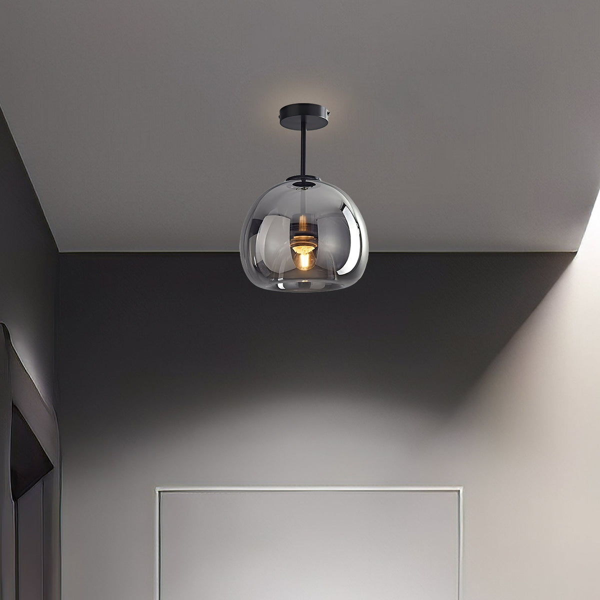 Vintage Amber Bubble Glass Ceiling Light