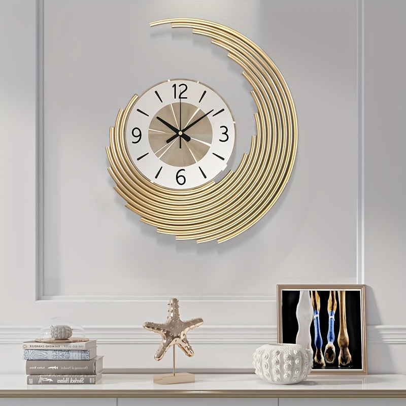 Modern 3D Crescent Metal Wall Clock