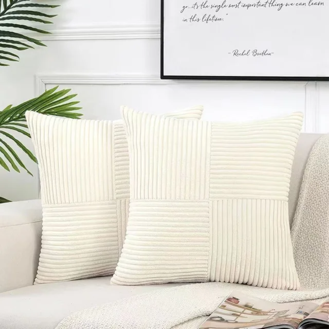 Corduroy Striped Cushion Cover