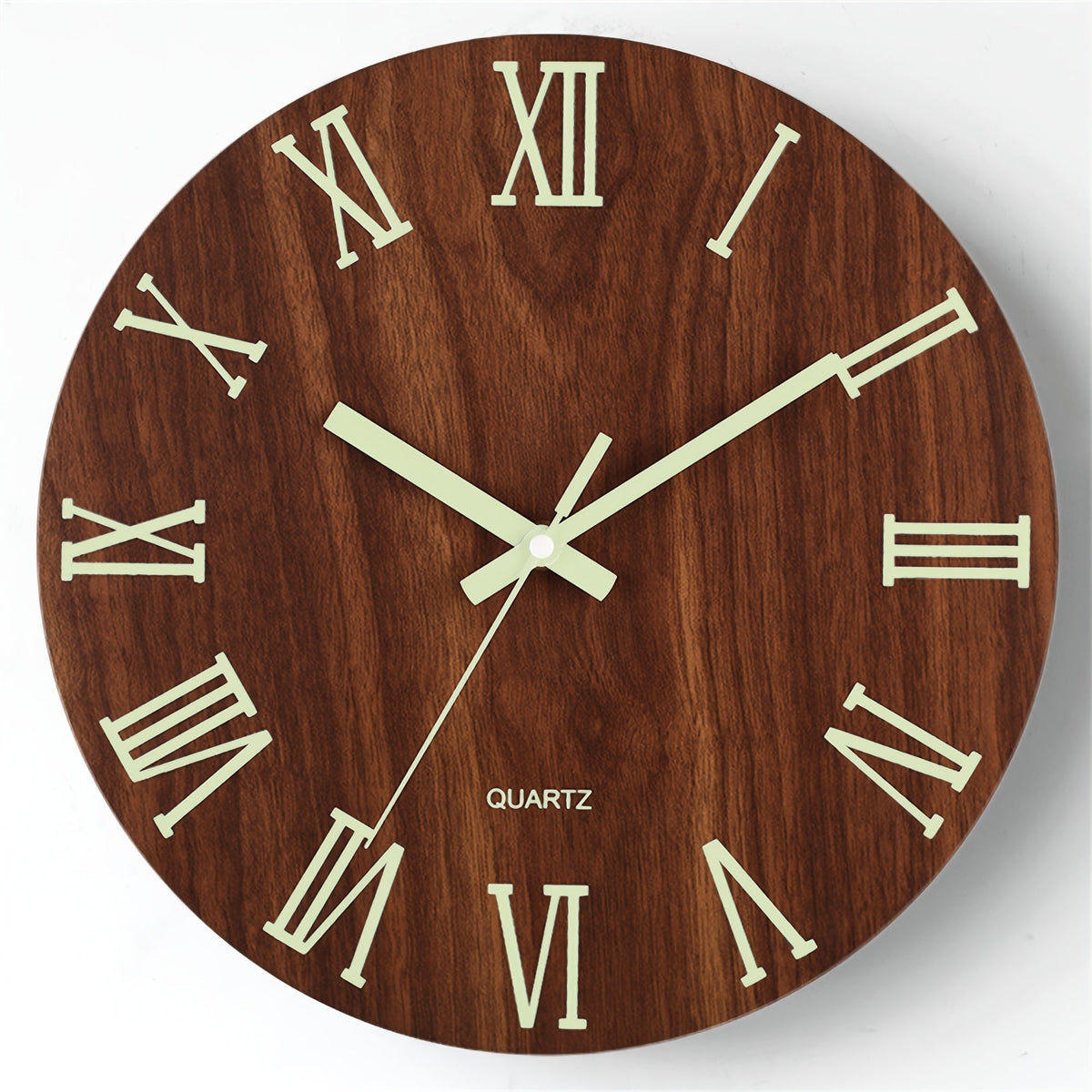 Walnut Glow-in-the-Dark Wall Clock