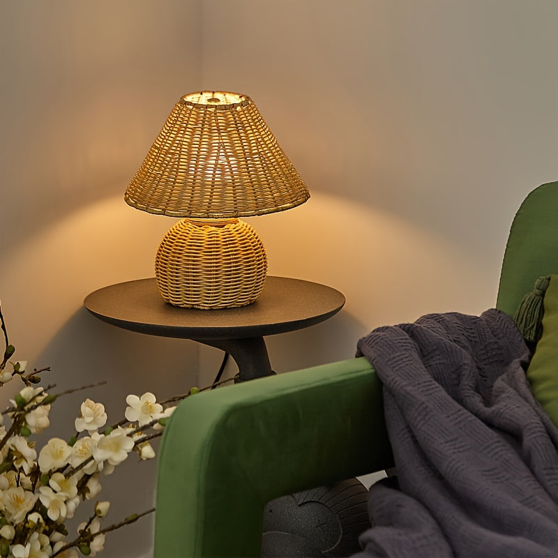 Handwoven Bamboo USB Desk Lamp