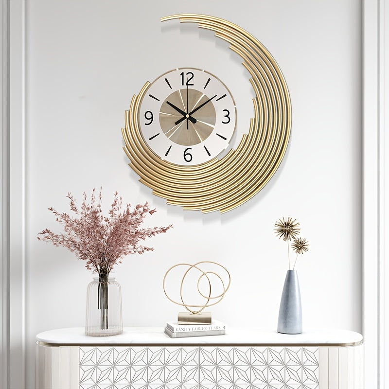 Modern 3D Crescent Metal Wall Clock