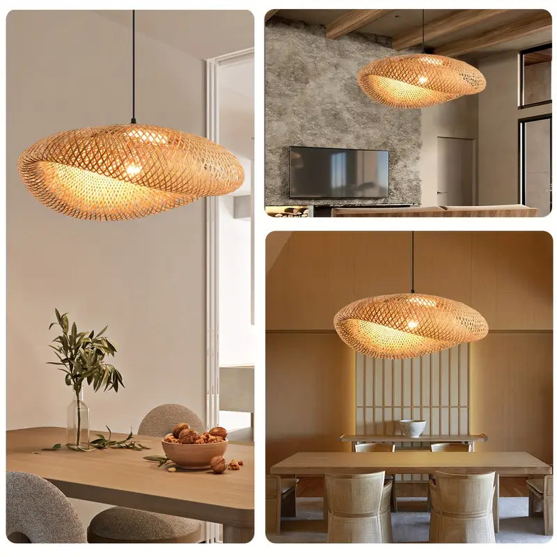 BambooBoho Handwoven Rattan Pendant Shade