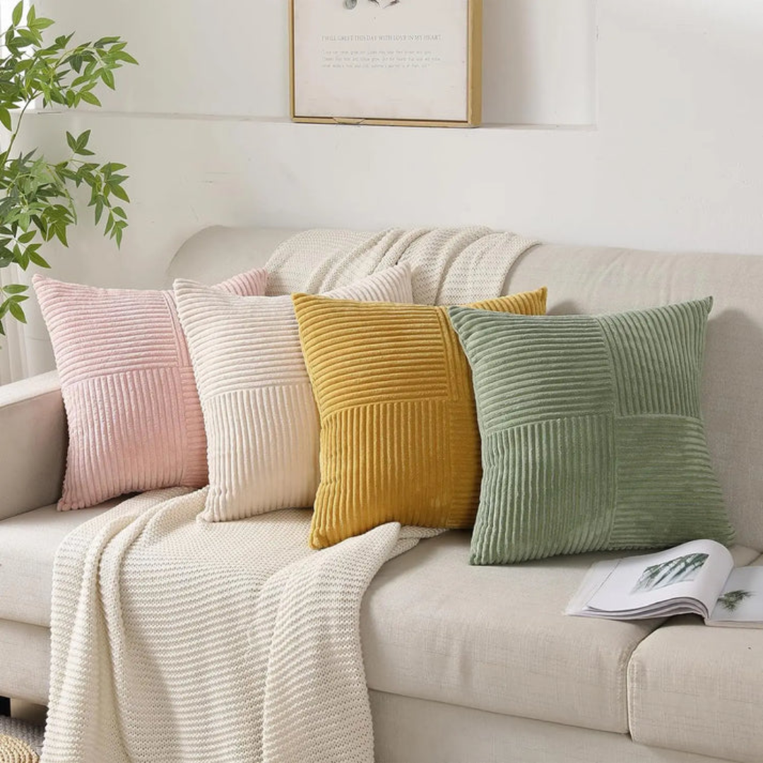 Corduroy Striped Cushion Cover