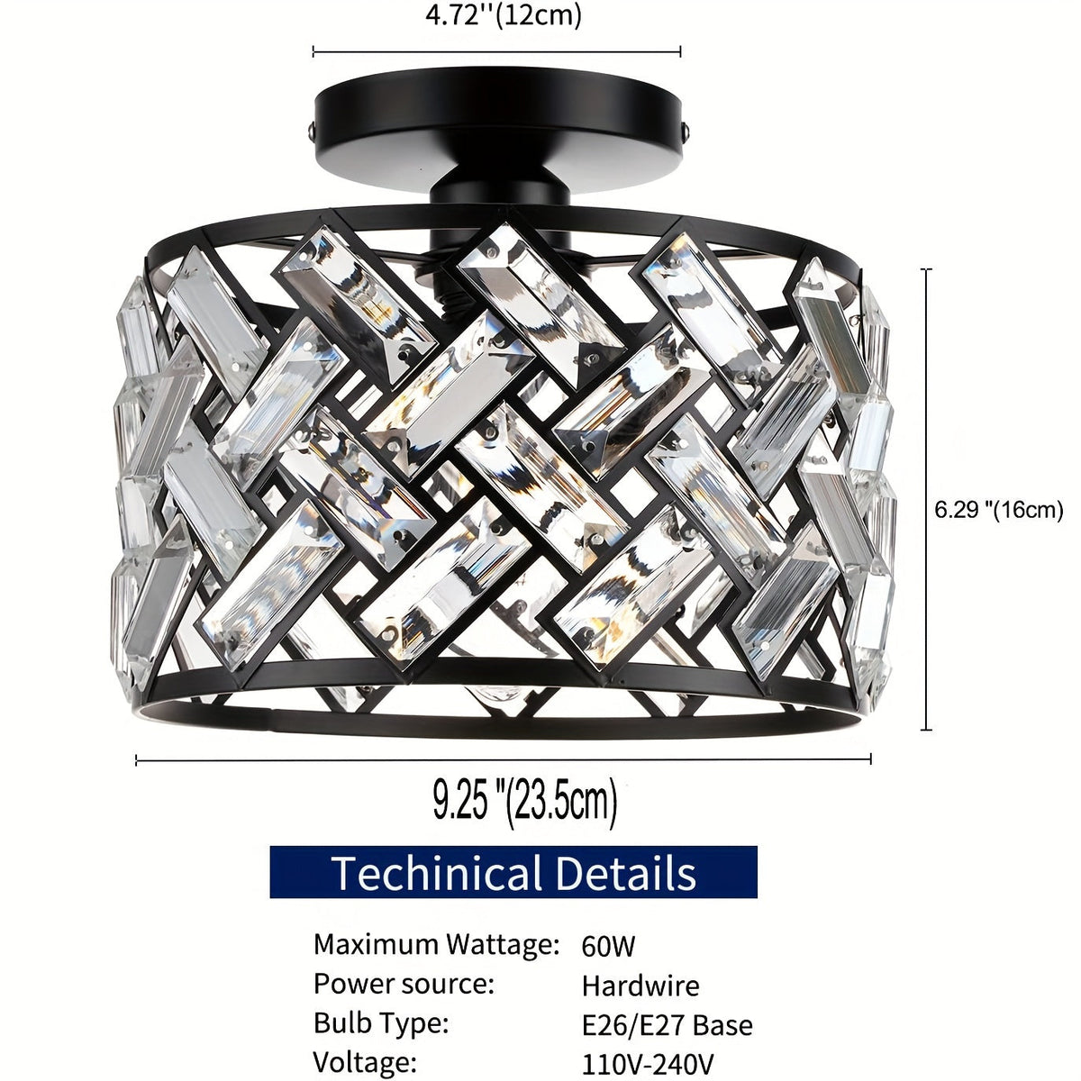 Modern Crystal Lattice Ceiling Light
