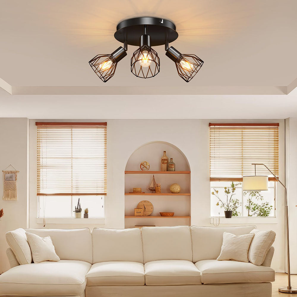 Industrial Adjustable Cage Spotlight Ceiling Light