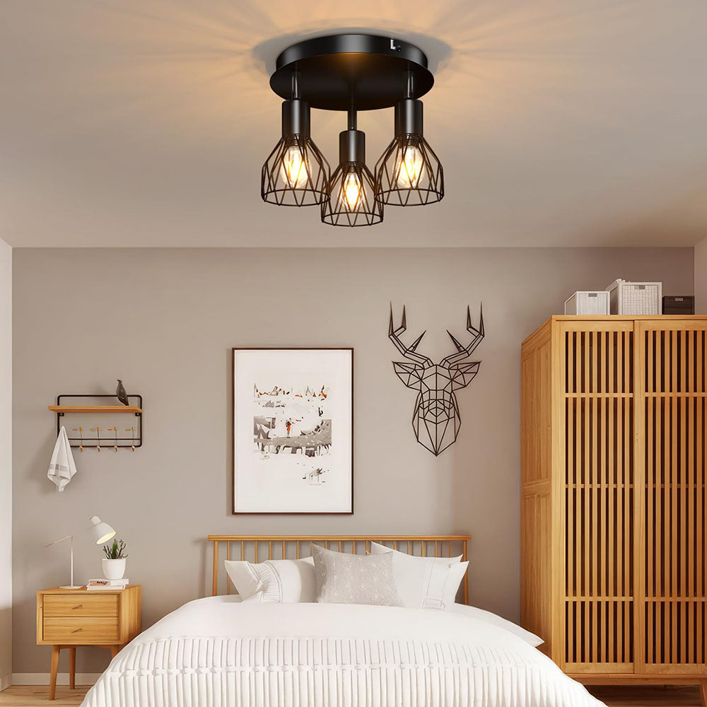 Industrial Adjustable Cage Spotlight Ceiling Light