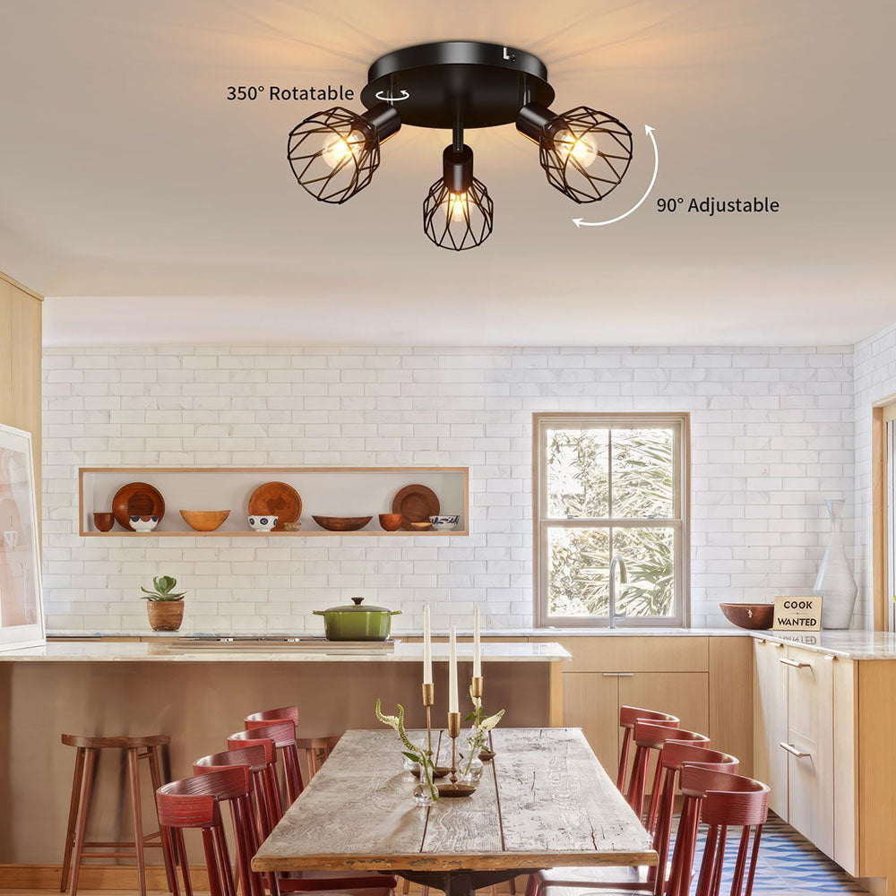 Industrial Adjustable Cage Spotlight Ceiling Light