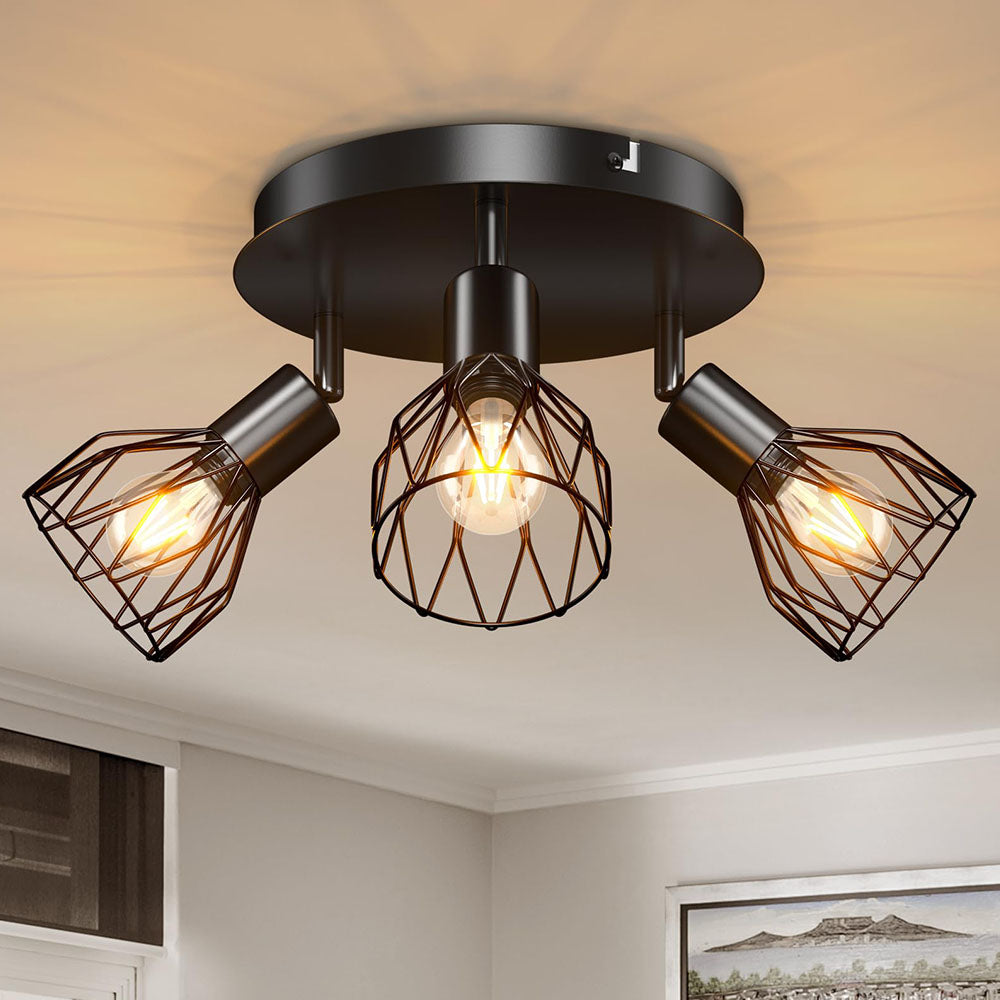 Industrial Adjustable Cage Spotlight Ceiling Light
