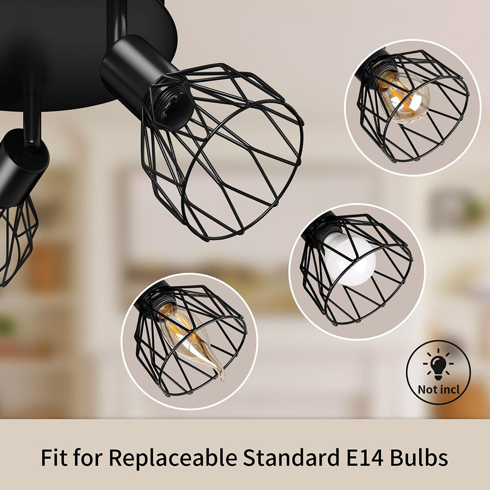 Industrial Adjustable Cage Spotlight Ceiling Light