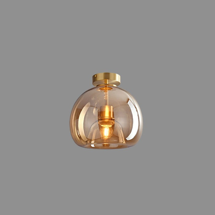 Vintage Amber Bubble Glass Ceiling Light