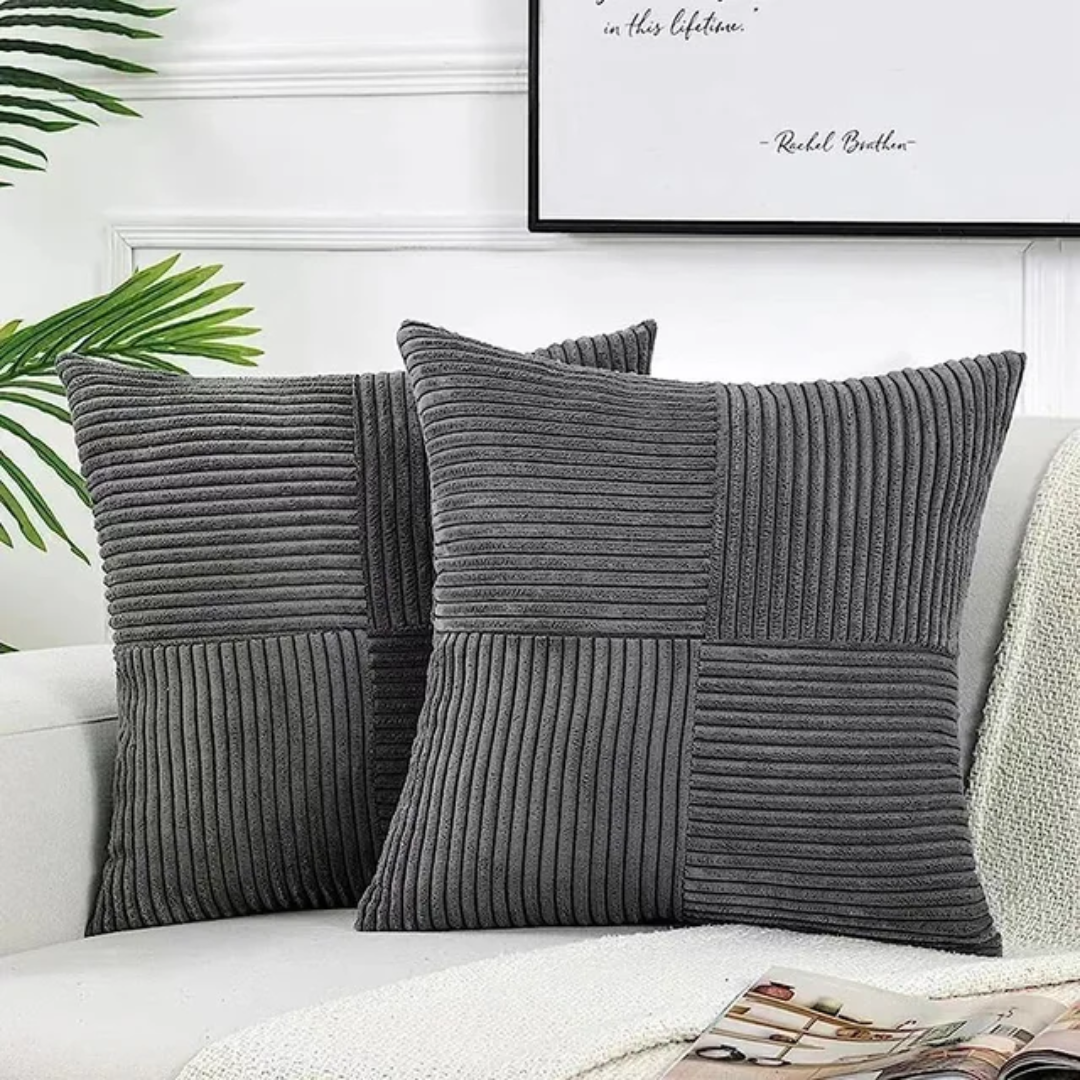 Corduroy Striped Cushion Cover