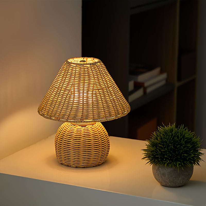 Handwoven Bamboo USB Desk Lamp