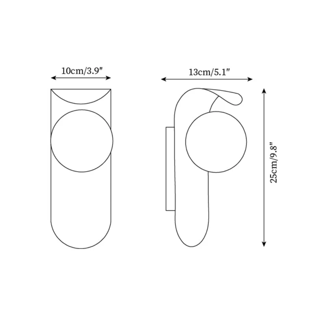 Icar Scandinavian Wood & Glass Wall Lamp