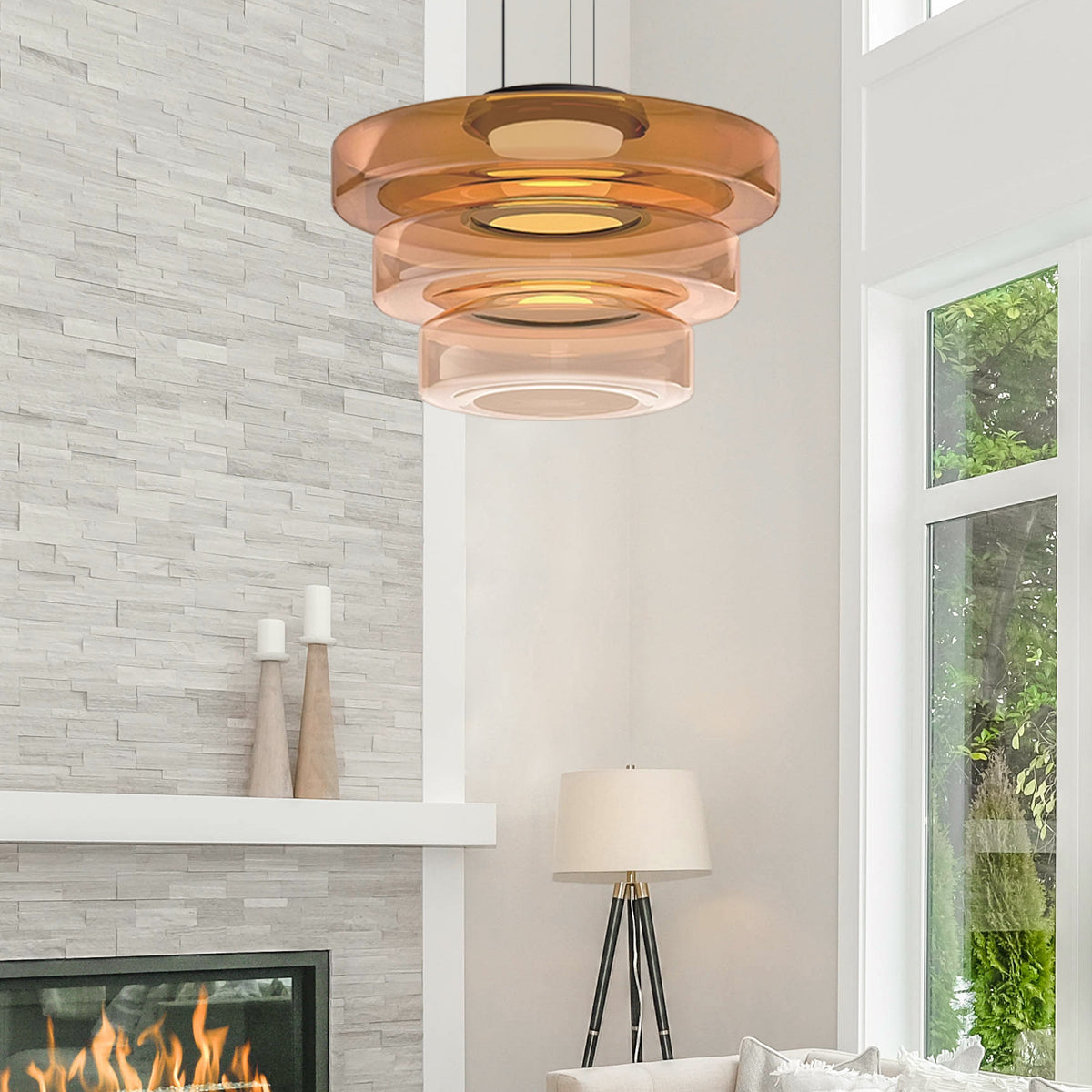 Bauhaus Layered Glass LED Pendant Light
