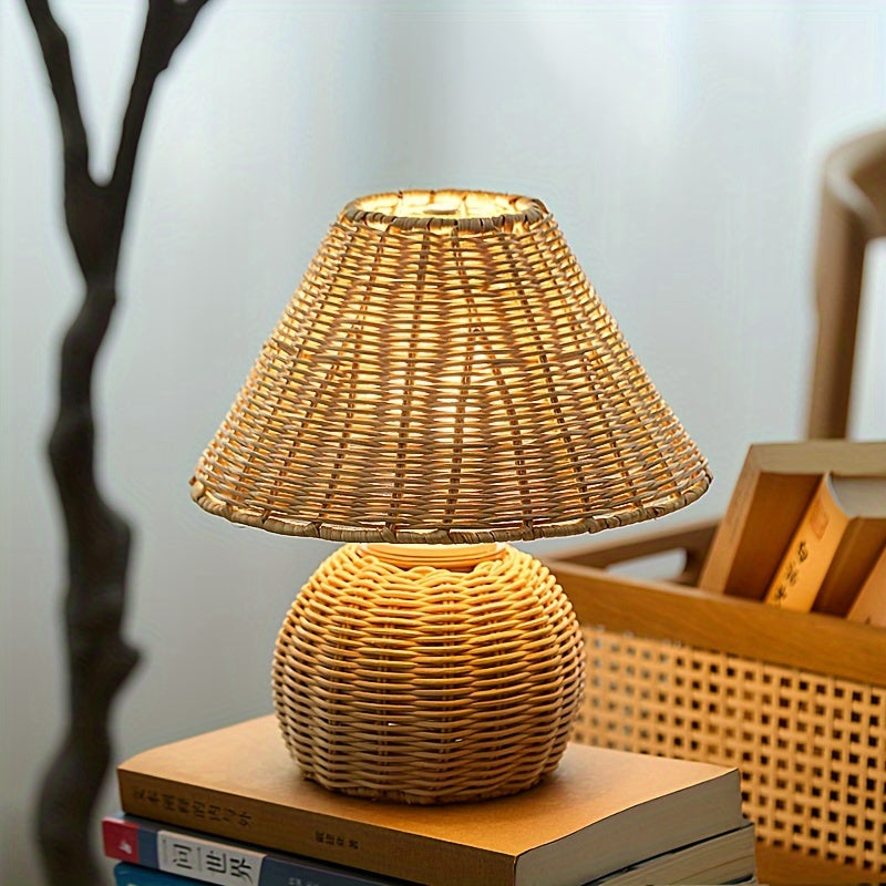 Handwoven Bamboo USB Desk Lamp