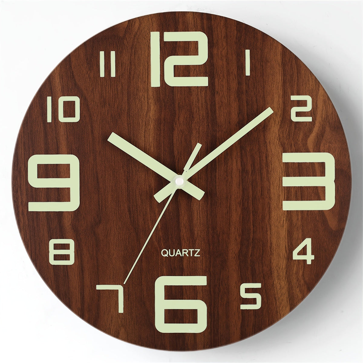Walnut Glow-in-the-Dark Wall Clock