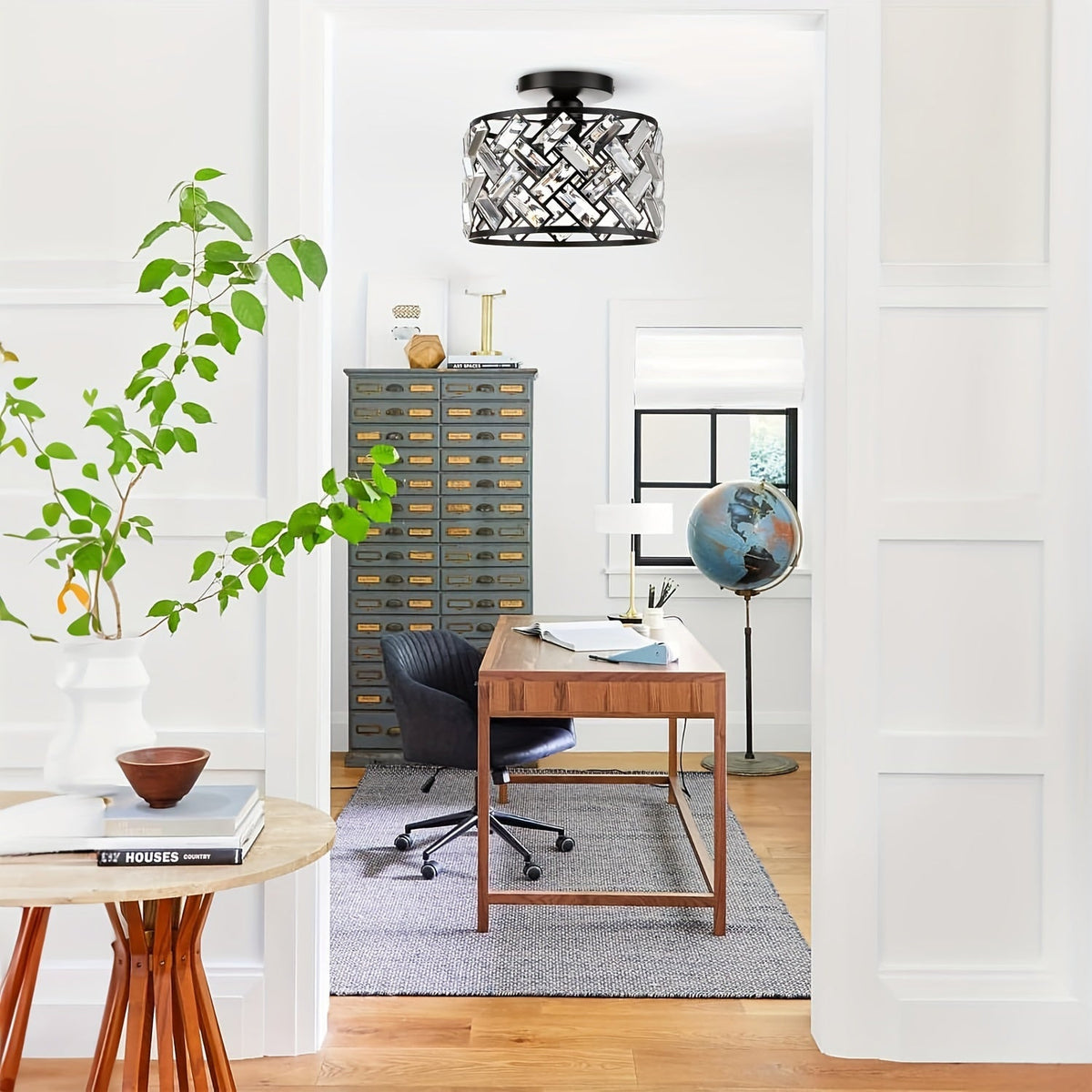 Modern Crystal Lattice Ceiling Light