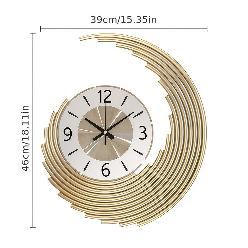 Modern 3D Crescent Metal Wall Clock