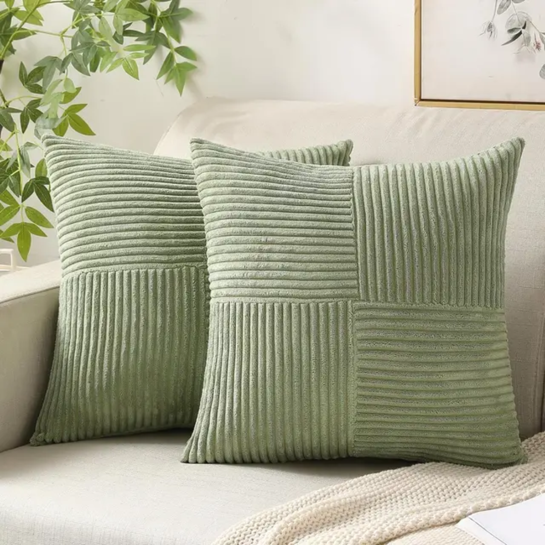 Corduroy Striped Cushion Cover