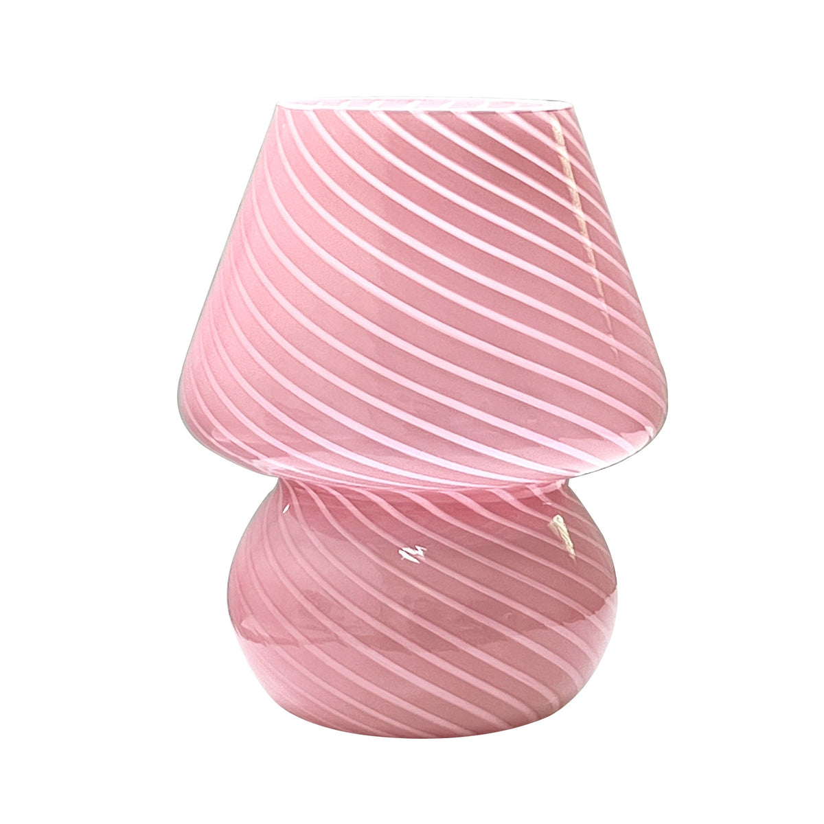 Murano-Style Swirl Glass Mushroom Lamp