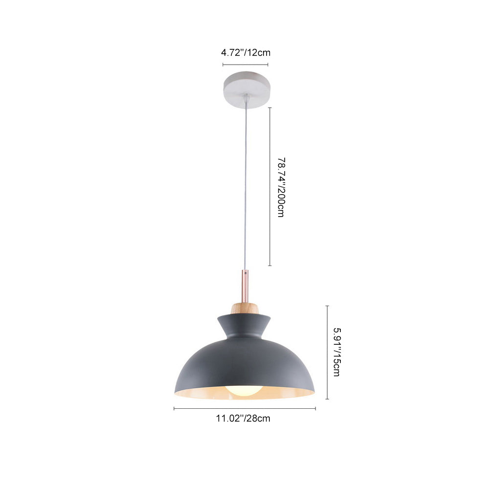 Modern Scandinavian Metal Dome Pendant